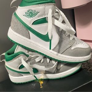 Green and Silver Jordan 1 mid